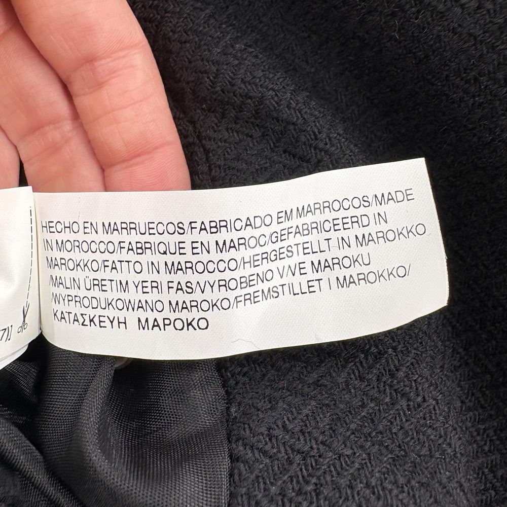 Zara Basic Jacket Womens Medium Black Wool Herrin… - image 11